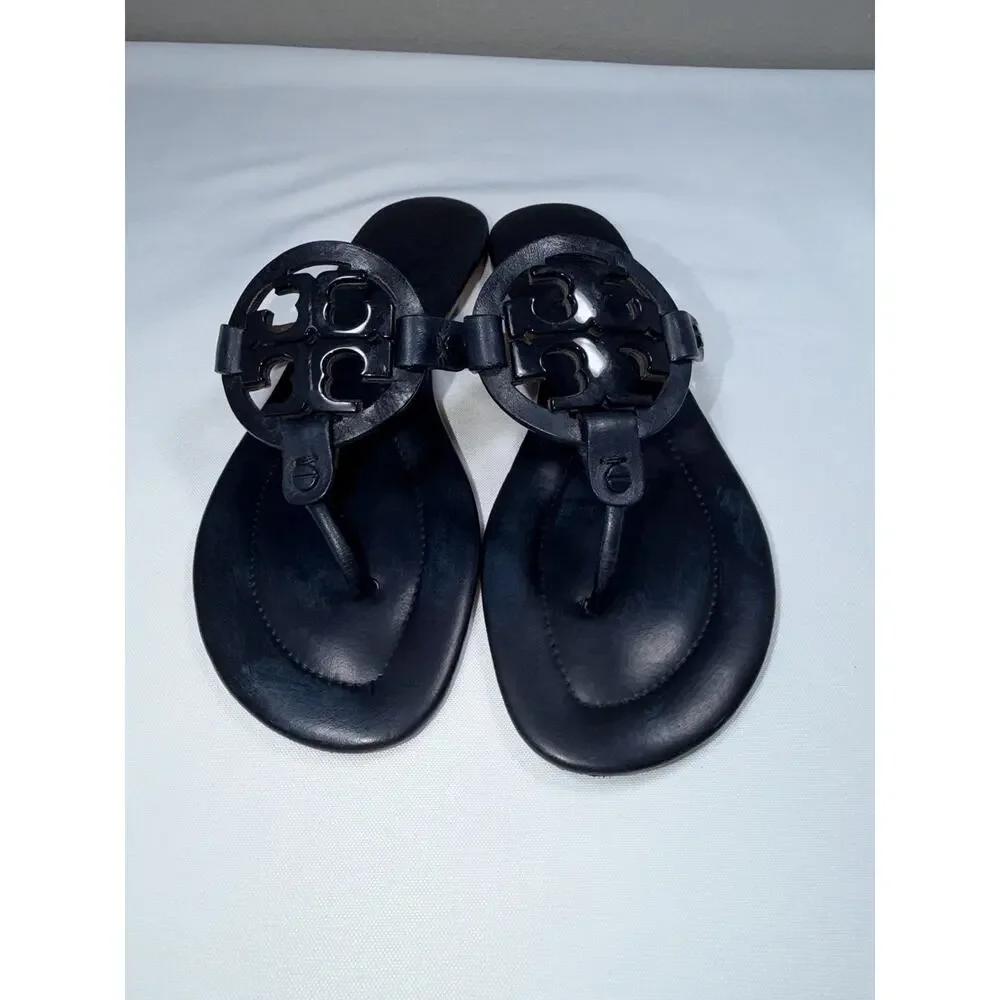 Tory Burch Miller Sandal Color Navy Blue Size 9 M Thong Flip flops